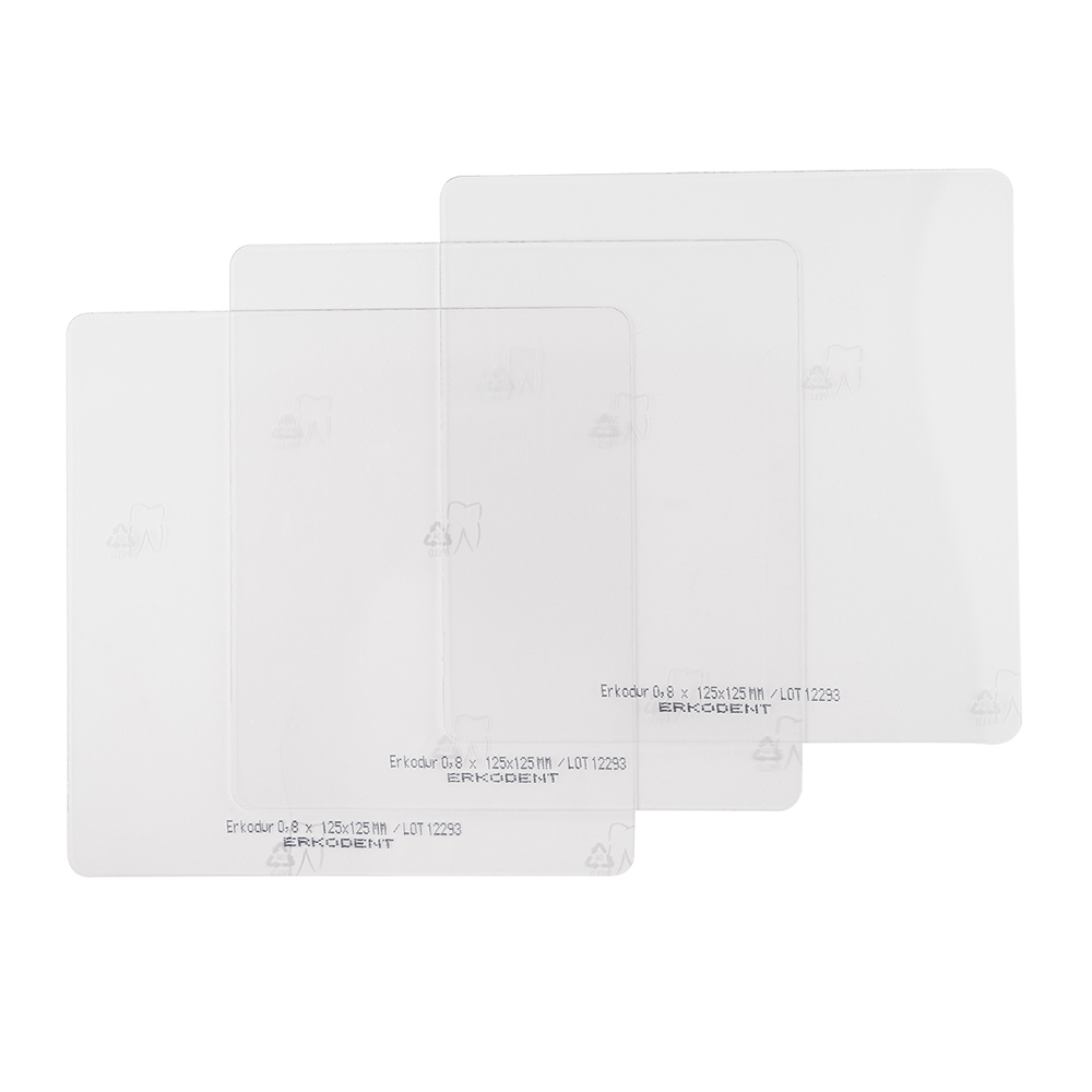 Erkodur thermoformatiefolie met onderfolie 125 x 125 mm 0,80 mm transparant, 20 stuks