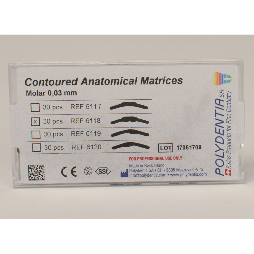 Matrizen anatomisch bol diepe MOD molaar 6118, 30 stuk