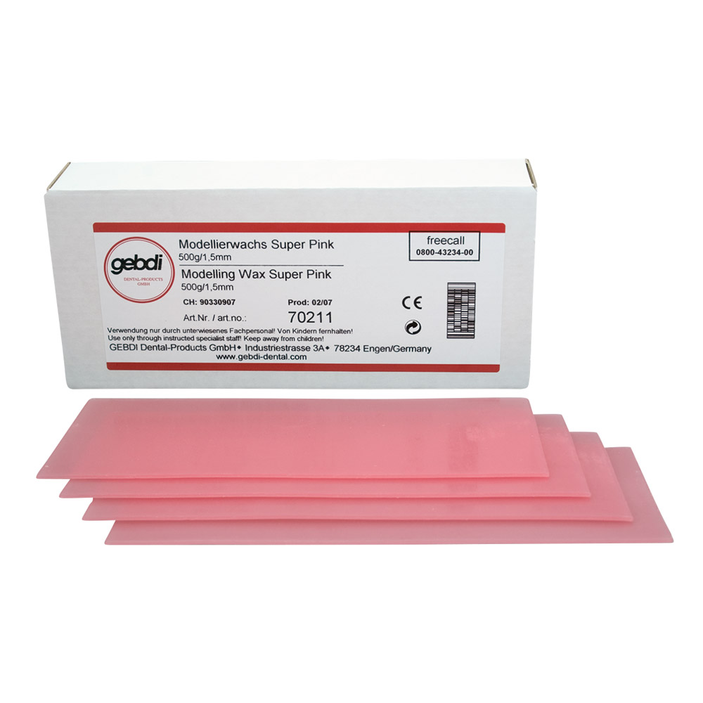 Modelleerwas platen Superpink 1,50 mm, 2,5 kg