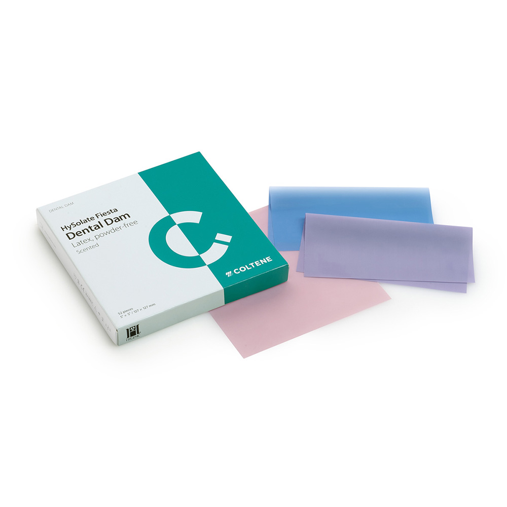 HySolate Fiesta Latex Dental Dam assorti sterk 152 x 152 mm, 36 St.
