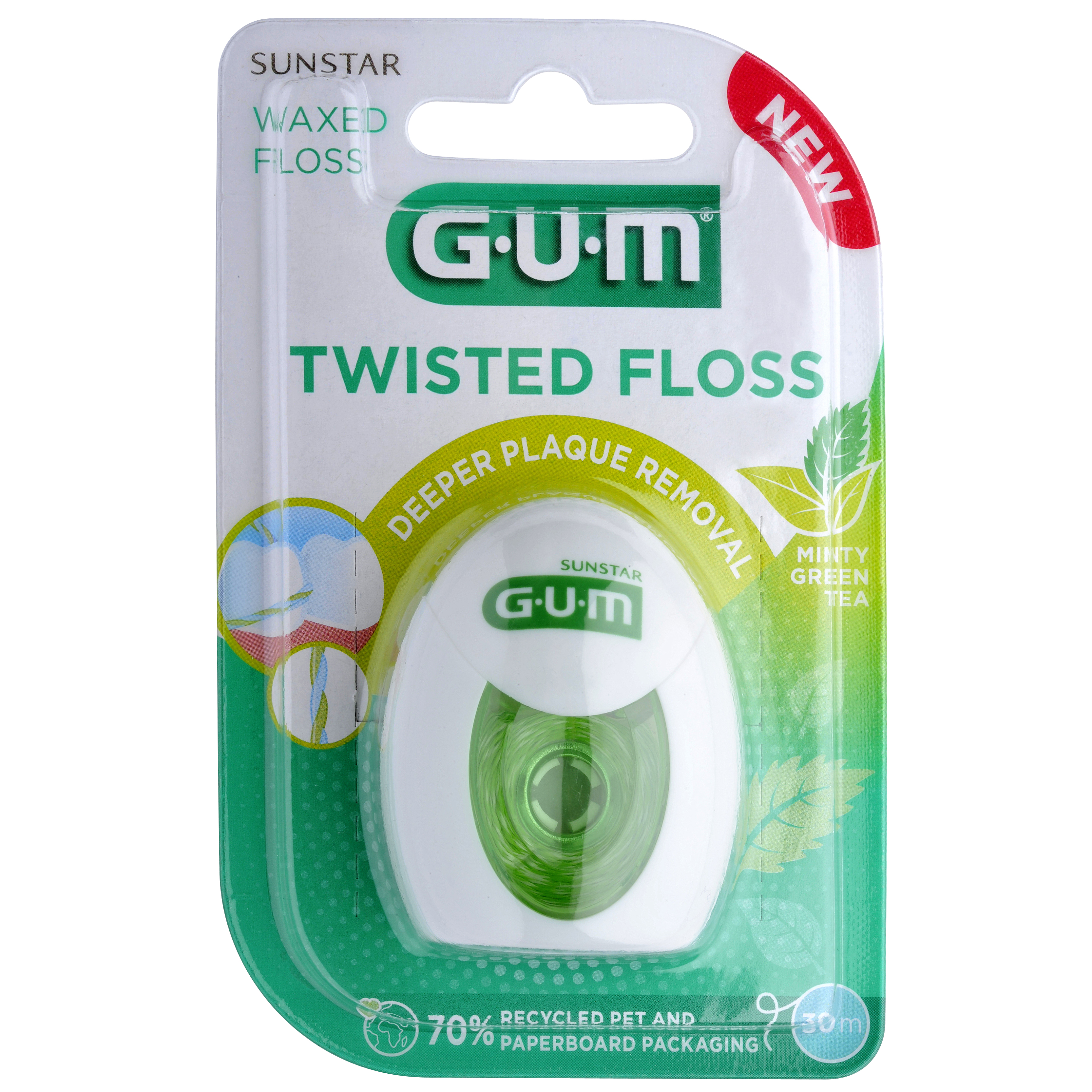 GUM TWISTED FLOSS gewaxed, 30 m rol