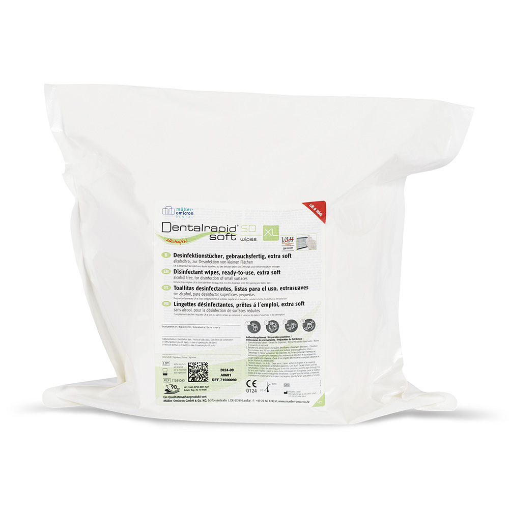 Dentalrapid soft SD XL doeken, 2 x 90 vellen rollen, geïmpregneerd