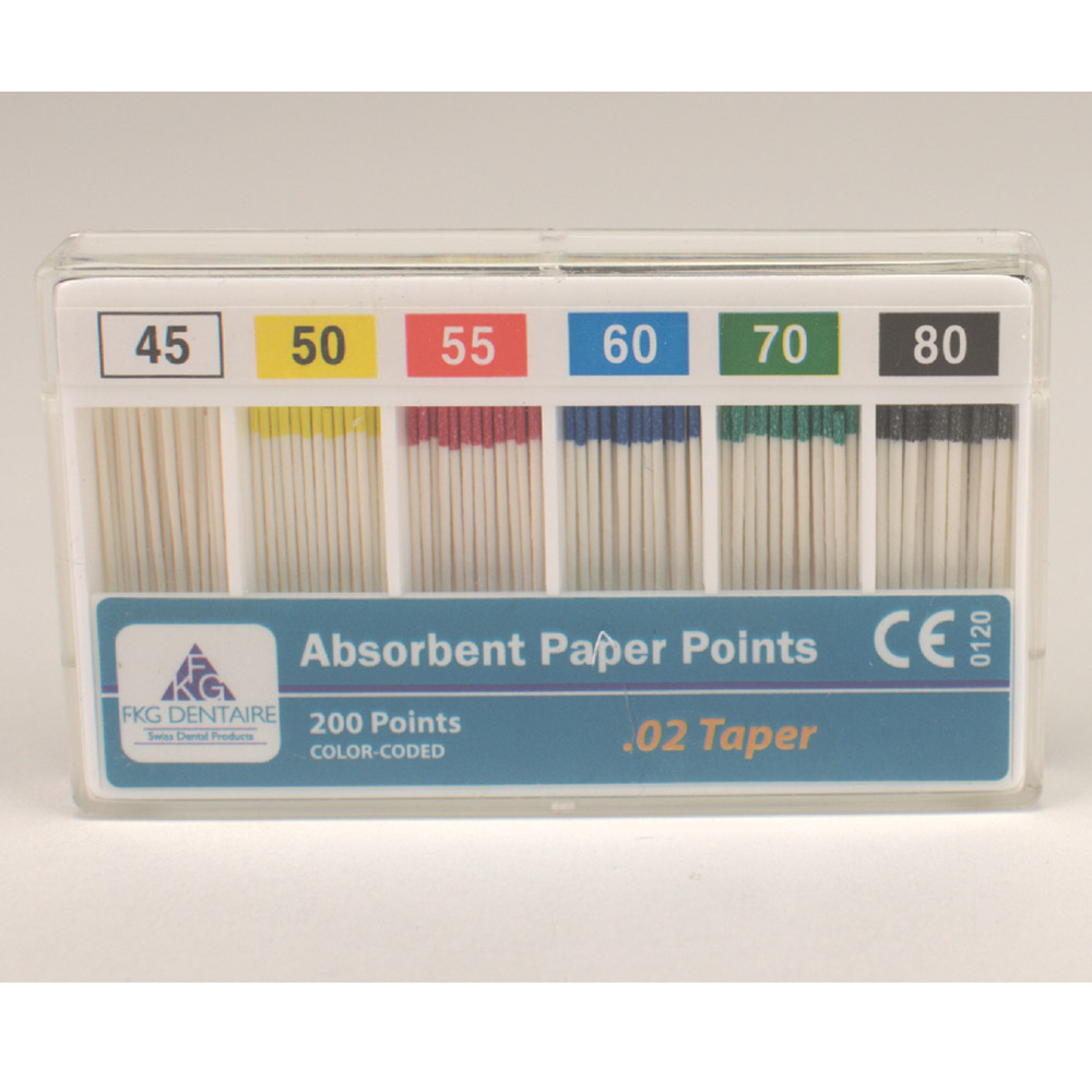 FKG Paper Points 02/45-80, 200 stuks gesorteerd