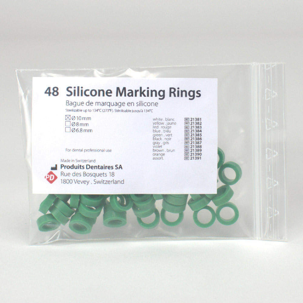 Siliconen ringen 10 mm groen, 48 stuks