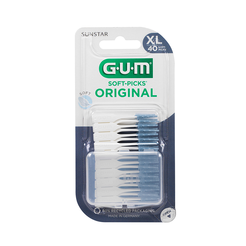 GUM Soft-Picks ID-borstel x-groot, 40 stuks + etui